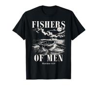 Fishers of Men Verse de la Bible chrétienne Vintage Fishing Dad T-Shirt