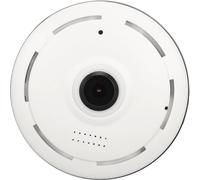 Fisheye 360 Degree Panoramic Webcam Security Camera AC110-240V Wireless Camera Night Vision Motion Detection Two-Way Audio Camera for Home Office (EU Plug-White)