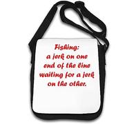 Fishing a Jerk on one end the line Waiting for a Jerk on The Other Shoulder Bag White