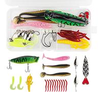 Fishing Accessories, Set Of 27 Lures, Including Rubber Lures, Hard Lures, Suitable For Freshwater And Saltwater Fishing
