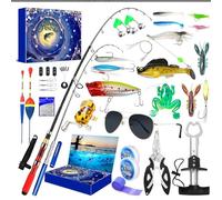 Fishing Advent Calendar for Men - 24-Day Fishing Tackle Advent Calendar, Including Soft Baits, Lures, Tools, Tackle Box & Holiday Surprises,Holiday Countdown Gift Set for Anglers (C)