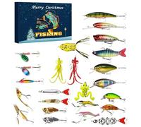 Fishing Advent Calendars 2025, 24 Days Fishing Lures Set Christmas Countdown Calendar for Adult Men Teen