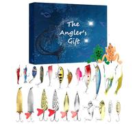 Fishing Adventt Calendar - 24 Days Bait Set, 2025 Fishing Bait Countdown Calendar with 24 Simulation Lures | Realistic Portable Baits Set for Men, Boys, Adults | Holiday, Outdoor Camping, Travel, Gift