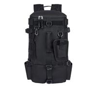 Fishing Backpack - Tackle Rod Holder Pack, Waterproof Bait Storage Rucksack, Multi Pocket Gear Organizer Hiking Outdoor Carry Bag | Perfect for Kayak Trips Beach Picnics Camping Adventures, black, Se