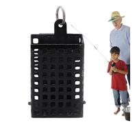 Fishing Bait Cage, Square Iron Feeder Trap, Heavy-Duty Metal Build, Portable Throwing Design, Fish Traps Device for Carp Catfish and Bait Nesting Use, 3.15 x 1.57 inches