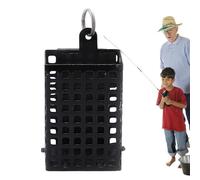 Fishing Bait Trap Cage, Portable Metal Bait Thrower, Iron Fish Tool, Square Feeder Basket, Carp Cage for Tackling, Sturdy and Easy to Use, 10x10x4 inches