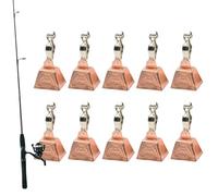 Fishing Bell - 2.56x1.26x0.94 Inches Fishing Pole Bells, 10 Pieces Bell Gear With Clamp,Catfish Bait Alarm For Lakes Rivers Reservoirs Saltwater Freshwater Sea Rod Pole Dad Husband Son And Grandpa