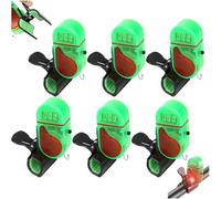 Fishing Bite Alarm with LED Light, Fish Bite Alarm Sound Alert Bell,Upgrade Clip-on Sensitive Sound Tip-Up Fish Alarms, Clip-on Electronic Alarms for Night Fishing (6PCS)