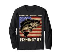 Fishing Boy Drapeau américain USA Bass Fish 67 Manche Longue