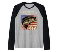 Fishing Boy Drapeau américain USA Bass Fish 67 Manche Raglan