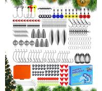 Fishing Calendar Advent, Christmas Countdown Tackle Box 24 Pieces, Surprise Fishing Lures Kit, Fun Gift for Dad, Husband, Boys, Teens, Men, Holiday Present Anglers, Festive Game Treats