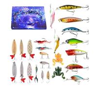 Fishing Calendar, Lures Seasonal Festive Bait Kit For Home, 24 Days Christmas Countdown Fishing Lure, Home Decor Christmas Hobby Father's Day Outdoor Holiday Season Passionné