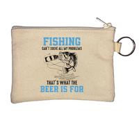 Fishing Can't Solve All My Problems That's What Beer is for Porte-monnaie Beige