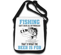 Fishing Can't Solve All My Problems That's What Beer Is For Sac à bandoulière Blanc