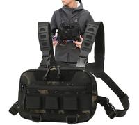 Fishing Chest Pack, Oxford Cloth Large Opening Vest Bag, Multifunctional Chest Rig with Back Mesh, Sturdy and Lightweight, 9.45x6.3x2.36 inches, Perfect for Men