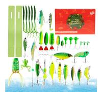 Fishing Countdown Calendar, 24-Day Advent Box with Baits and Lures, Christmas Fishing Tackle Gear Set for Men, Teens, Boys, Perfect Anglers Indoor Outdoor Lovers More Use