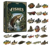 Fishing Countdown Display, 24 Day Acrylic Holiday Decoration Activity | Angler Themed Seasonal Tracker, Numbered Daily Progress Feature, Adds Festive Anticipation Throughout Winter
