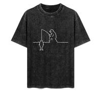 Fishing Est La Linea The Line Osvaldo Cavandoli TV Mens T-Shirt Black Unisex Top Tee M