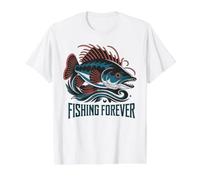 Fishing Forever Pêcheur Motif Poisson pour pêcheurs T-Shirt Graphique avec Valeur