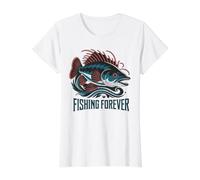 Fishing Forever Pêcheur Motif Poisson pour pêcheurs T-Shirt Graphique avec Valeur