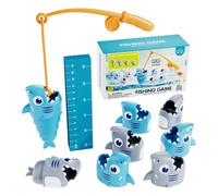 Fishing Game - Helps Develop Fine Motor Skills and Early Math Through Play | Cute Interactive Catch Game Fishing Toy with 10 Sharks | Fun Parent-Child Activity, Learning Gift for Boys Girls A