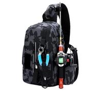 Fishing Gear Bag - Fly Fishing Shoulder Pack | Angler Equipment Organizer, Comfortable Fish Spacious Waterproof Sling Backpack With Multiple Storage Compartments For Fishing Accessories & Gear, Gray