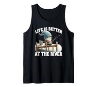 Fishing Grandpa Gnome For Dad Life Is Better At The River Débardeur
