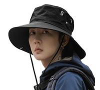 Fishing Hat, Wide Brim Sun Hat With Chin Strap Breathable Safari Cap