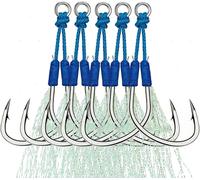 Fishing Hook Assist Hook Jigging Hooks Replacement For Shore Vertical Jigging Lure Slow Pitch Jigs 5pcs
