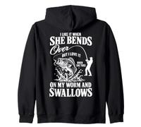 Fishing I Like It When She Bends Over But I Love It Funny Sweat à Capuche