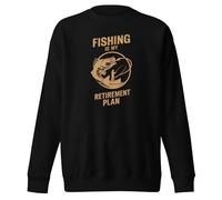 Fishing is My Retirement Plan Fishing Enthusiasts Sweat-shirt unisexe pour adulte, Noir , S