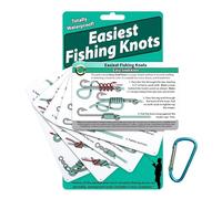 Fishing Knot Tying Cards Cartes de pêche à la mouche avec mini mousqueton - Accessoire de pêche portable pour débutants, hommes, femmes, mari, ami, père, lui