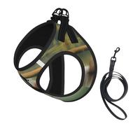 Fishing Lake Harnais pour chien imprimé pêcheurs, 2 boucles, gilet pour chien, clip avant anti-traction pour laisse pour chiens de petite et moyenne taille