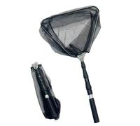 Fishing Landing Net - 130x40cm Telescopic Handle, Aluminum Alloy | Lightweight Folding Net for Bass, Long Lasting Non-Slip Tool Present for Freshwater Saltwater Pier Stream River Pond Lake Angling