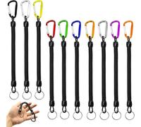 Fishing Lanyards, 10 Pieces Fishing Lanyards, Fish Tools Fishing Tackle Accessories, Safety Fishing Lanyards Spiral Key Rings For Rowing And Camping Key Accessories (Multi-Colour)