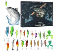 Fishing Lure Countdown Calendar, Count Down To Christmas Fishing Lure Calendar, Freshwater Angling Gear For Lake Stream River Pond Men Adults Boys Father Hus