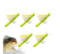 Fishing Lure Kit, 5-Piece Locust Bait Set, 0.28 inches Realistic -Style Tackle with Hooks, Compact Fishing Accessories for Lake Pond Anglers, Bass and Freshwater Fish Use