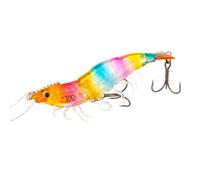 Fishing Lures - Fishing Lures for Bass | Shrimp Luress Fishingg Saltwater, Realistic 3.54 in,Glow in The Dark Soft Jig Reflective Artificial for Water Fresh Pier Salmon Catfish Beach Shore