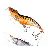 Fishing Lures - Fishing Lures for Bass | Shrimp Luress Fishingg Saltwater, Realistic 3.54 in,Glow in The Dark Soft Jig Reflective Artificial for Water Fresh Pier Salmon Catfish Beach Shore
