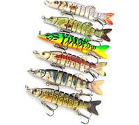 Fishing Lures For Pike Fishing Multi-Articulated Artificial Bait With Hooks For Freshwater And Saltwater 9cm (6pcs/Set)