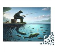 Fishing Man Underwater 100% Recycled Cardboard Boats 1000Pc Jigsaw Puzzles for Adults & Kids Fun Present 52x38cm/1000pcs