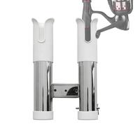 Fishing Pole Organizer - Twin Tube Stainless Rack, Heavy Duty Angler Rod Holder with Secure Clamp Design, Ideal for Travel Pontoon Boat Dock Marina Lakeside Garage Outdoor Adventures