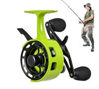 Fishing Reel Device, Metal Spool Construction, High Speed Mechanism with Feature, Wear Resistant Bearing System Set, Water Ice Fishing Equipment, Men Boys Winter Outdoor Angling Gear