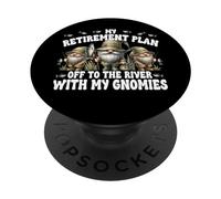 Fishing Retirement Plan Off to The River with My Gnomies PopSockets PopGrip Adhésif