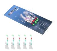 Fishing Rigs Hameçons - 5 pièces Poisson de mer riigs | Ligne liée Crystal Bright Ribbon Lures de pêche H00ks | Haute teneur en Carbone - HO0ks et Perles de pêche pour Eau Douce salée