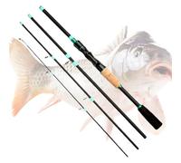 Fishing Rod - 4 Section Fiberglass Pole for River and Lake, Sensitive Tip Build with Compact Travel Size, Angler Tool for Stream, Kayak, Ice, Bass, Freshwater, Saltwater