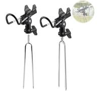 Fishing Rod Holder,2 Pieces Fishing Rod Holder For Fishing,360° Stainless Steel Adjustable Fishing Rod Holder For Fishing On The Edge (Black)