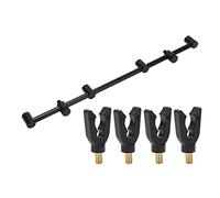 Fishing Rod Holder Bracket, Aluminum Alloy Crossbar with PVC Copper Head, Thread Fishing Rod Rest for Sea Boat Lake Angle, Anti Slip Angle Accessories (4 Supports de 45 cm + têtes de Support * 4)