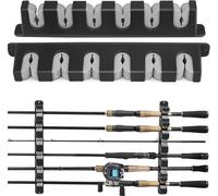 Fishing Rod Holder Ratelier Door Horizontal Wall Mount For Garage, Boats, 6 Combinations Of Fishing Rods, 1 Pair A-Grey