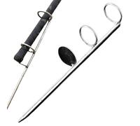 Fishing Rod Holder | Stainless Steel, Double Ring Circle Stand | Simple Sea Rod Single Fork Ground Stake | Fishing Pole Support for Beach, Bank, Pier